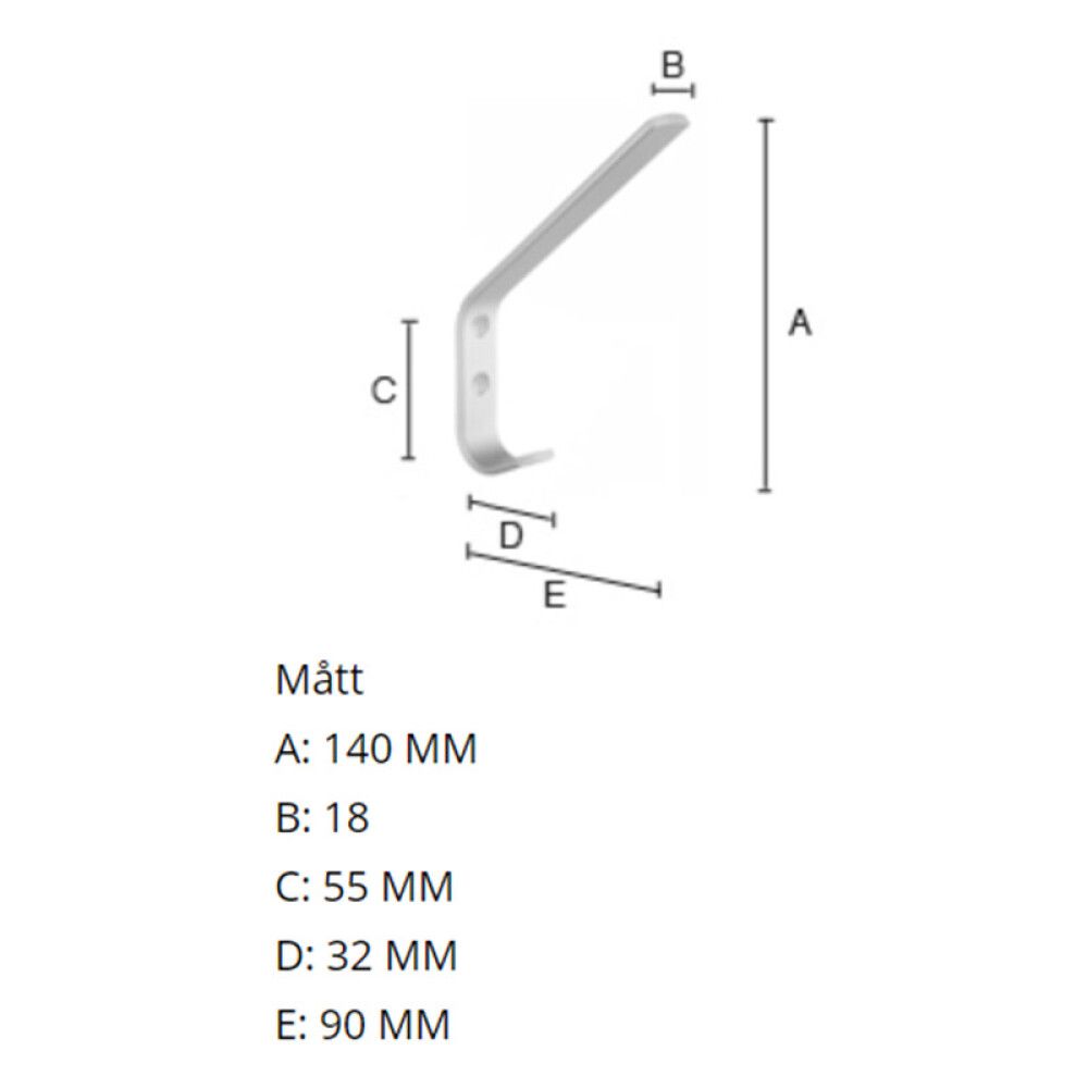 HATTEKROK BESLAGSBODEN 140MM HVIT