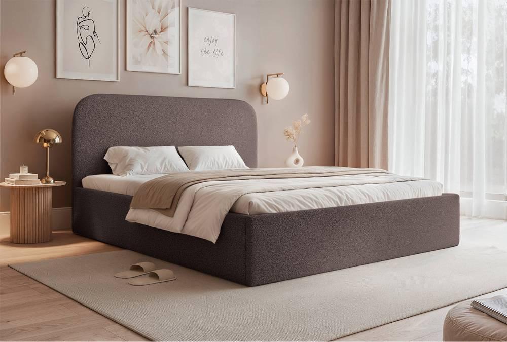 Bedframe Fia 140x200 bouclé met opbergruimte