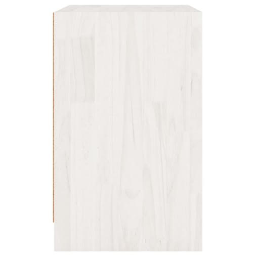 NNEVL Bedside Cabinet White 40x31x50 cm Solid Pinewood