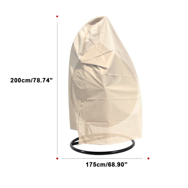 LeisureMod Outdoor Wicker Hanging Egg Swing Chair Cover - 92" x 80"