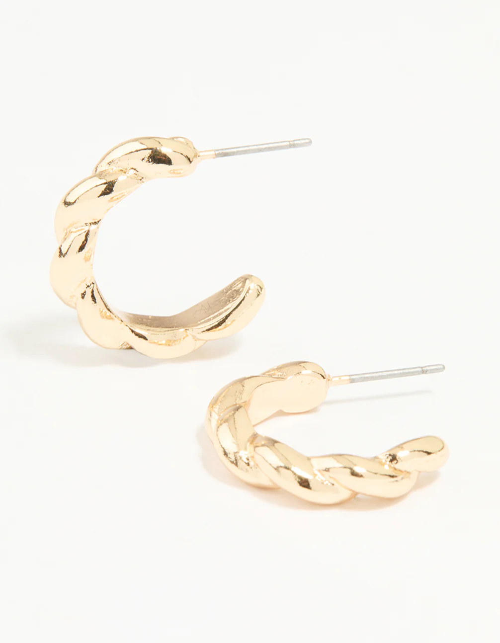 Gold Twisted Hoop Earrings