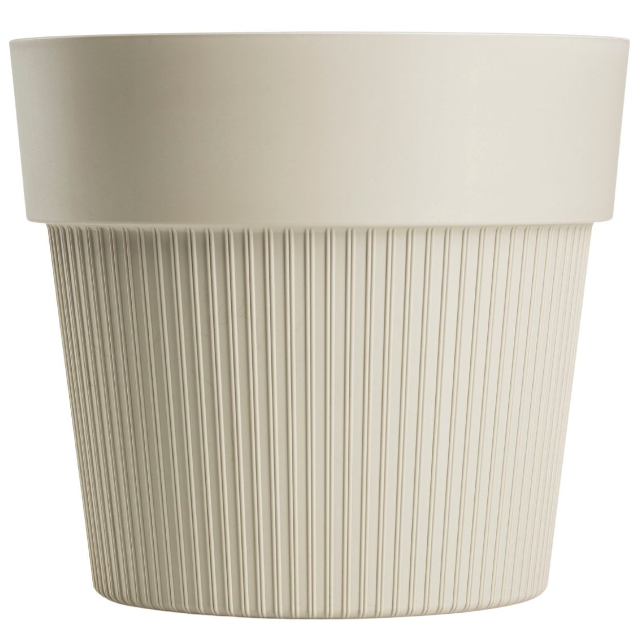 Donica plastikowa SILVA LINE beżowa okrągła do domu 13,2 cm