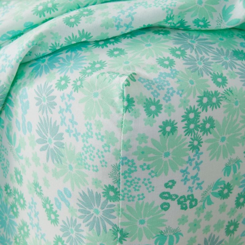 Blue Floral Printed Percale Sheet Set