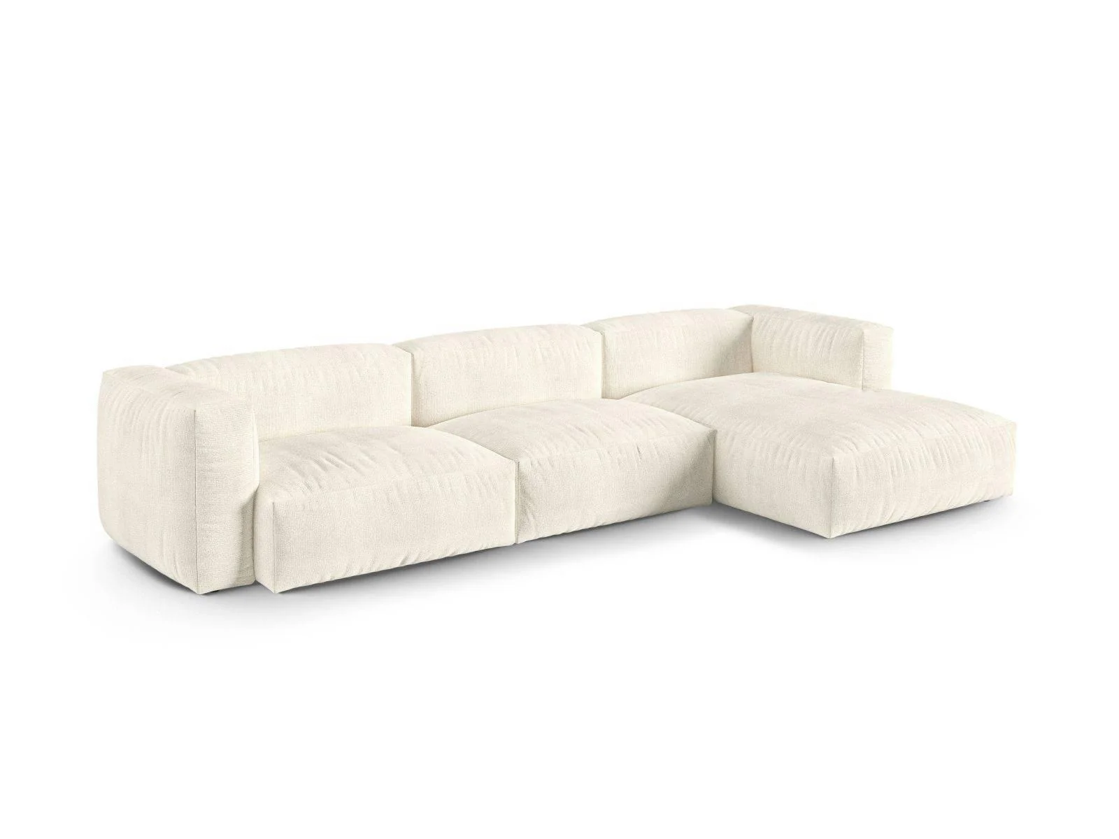 Modulaire hoekbank Martina rechts bouclé