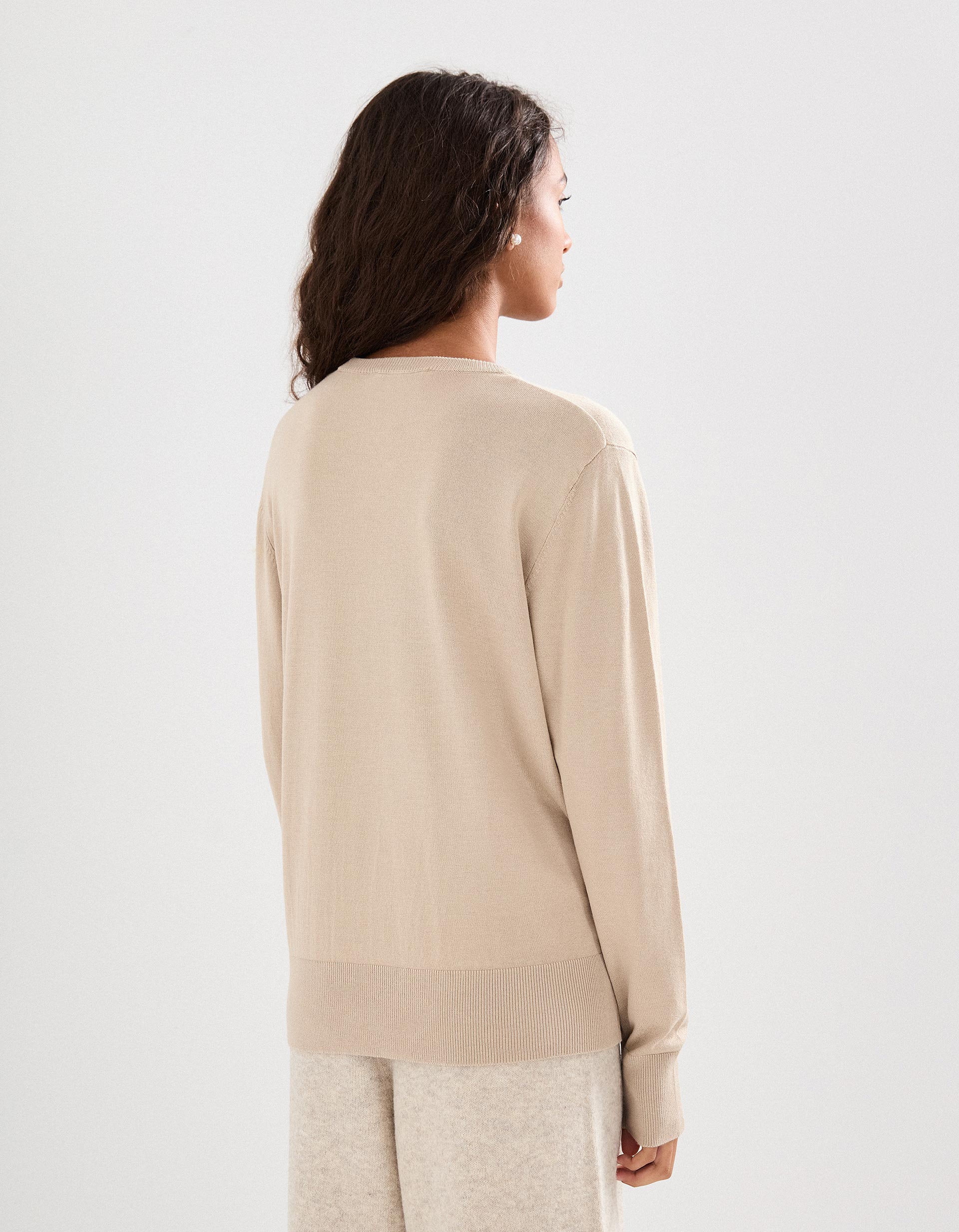 Camisola de Malha, Mulher, Bege Claro