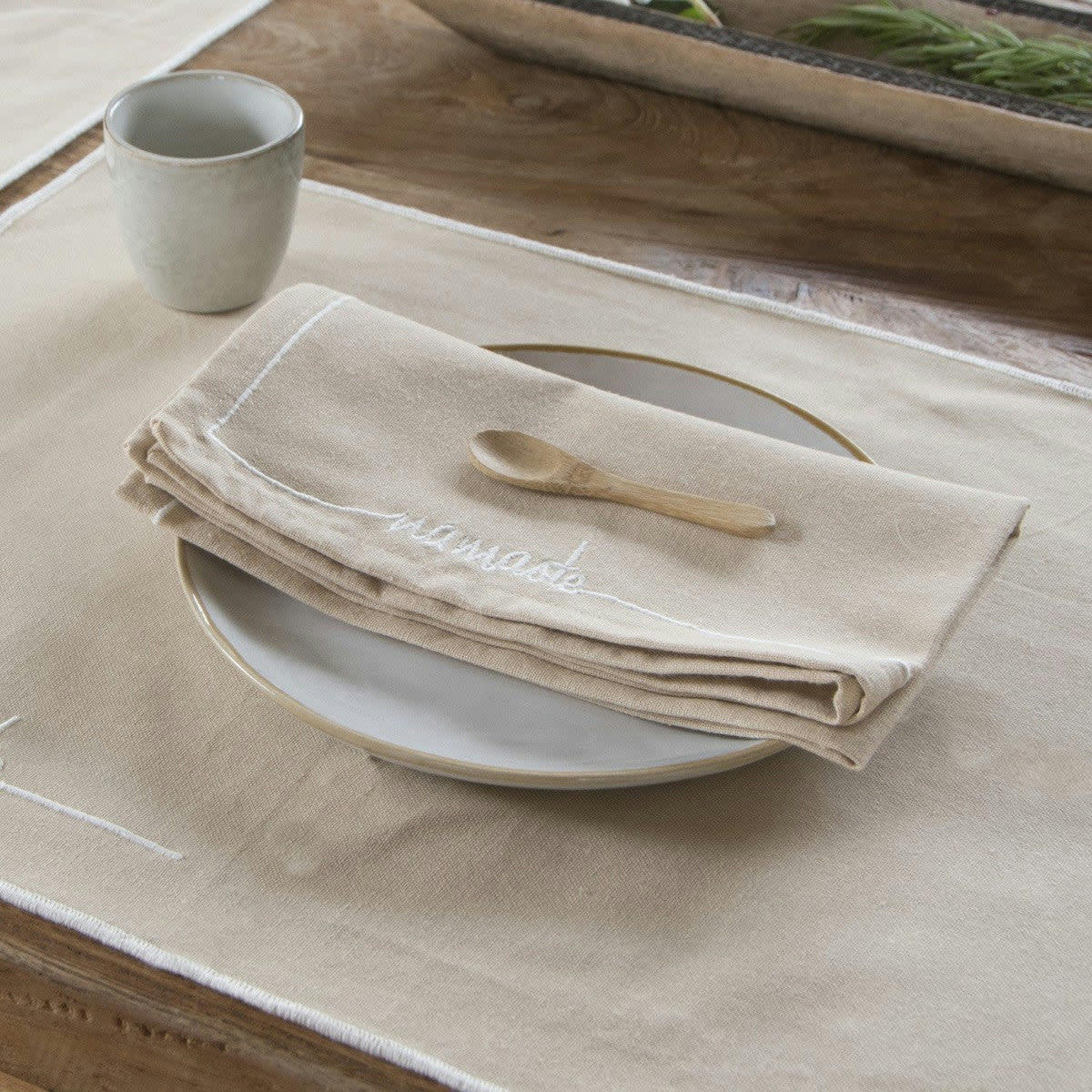 NAMASTE - Serviettes de table (x4) coton  45x45 sable