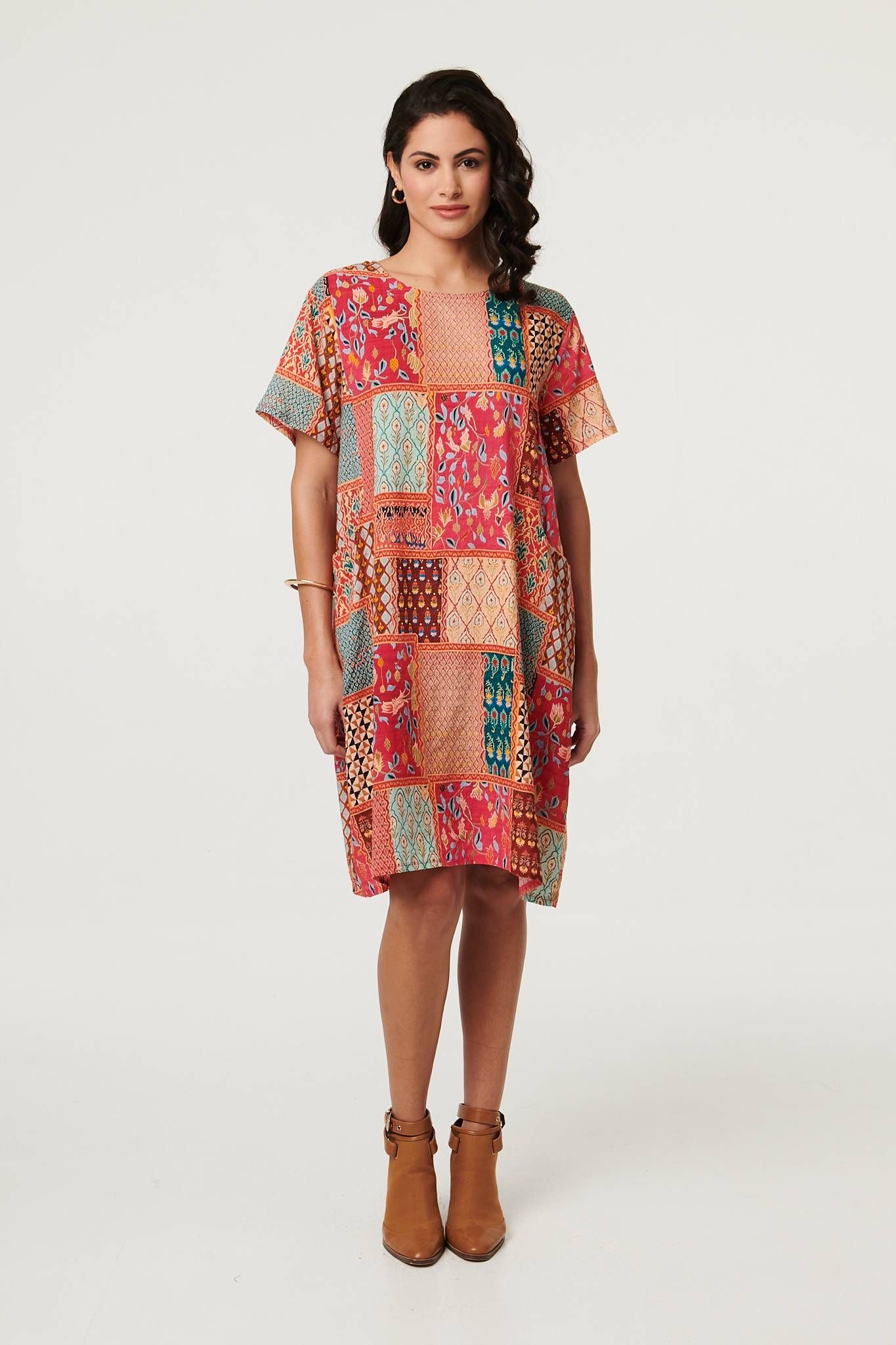 Izabel London Mosaic Print Short Shift Dress