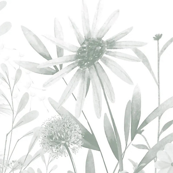 Fond de hotte en aluminium - motif floral vert - 70x60 cm