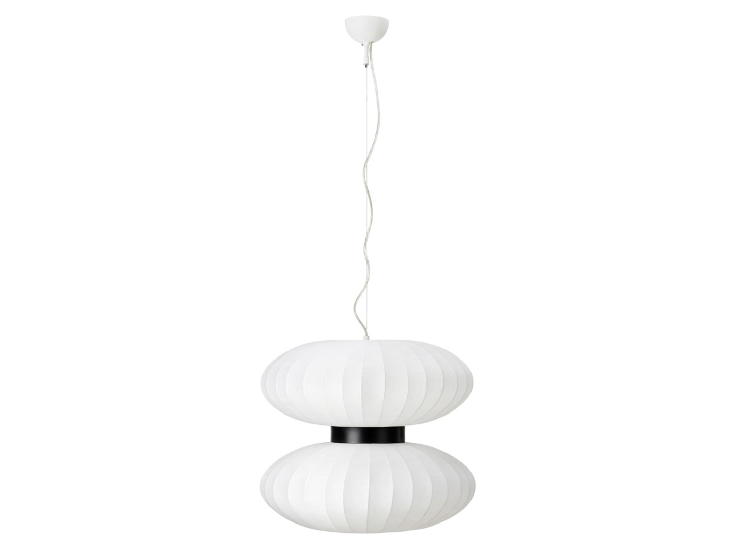 Lampa wisząca Daburu 2-punktowa tkaninowa biała