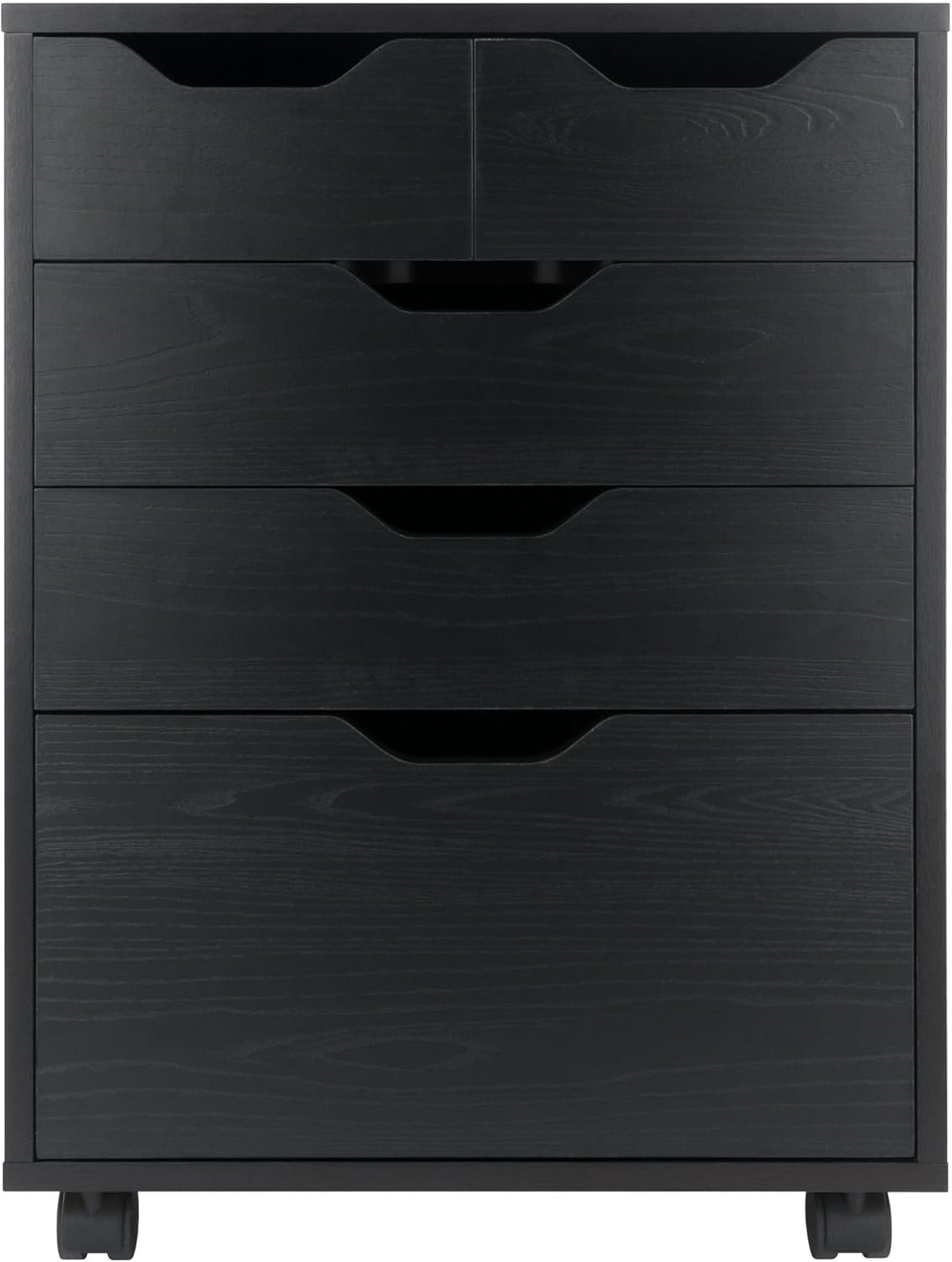 Winsome Halifax Mobile Storage Cabinet with 5 Drawers in Black, Stylish & Functional Home Storage Cabinet for Filing, Kitchen Organization, Moveable Furniture for Office, Dorms, Apartments