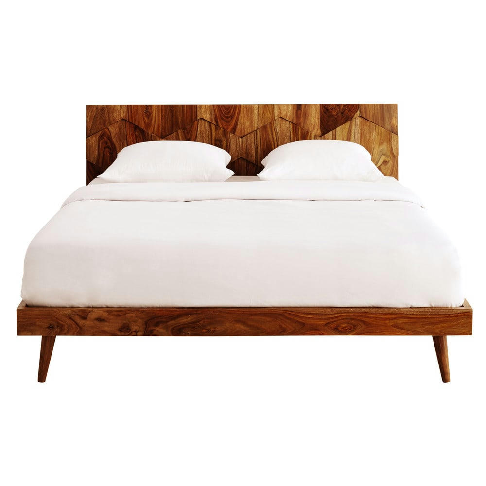 Quadra - Lit 160x200 en bois de sheesham massif