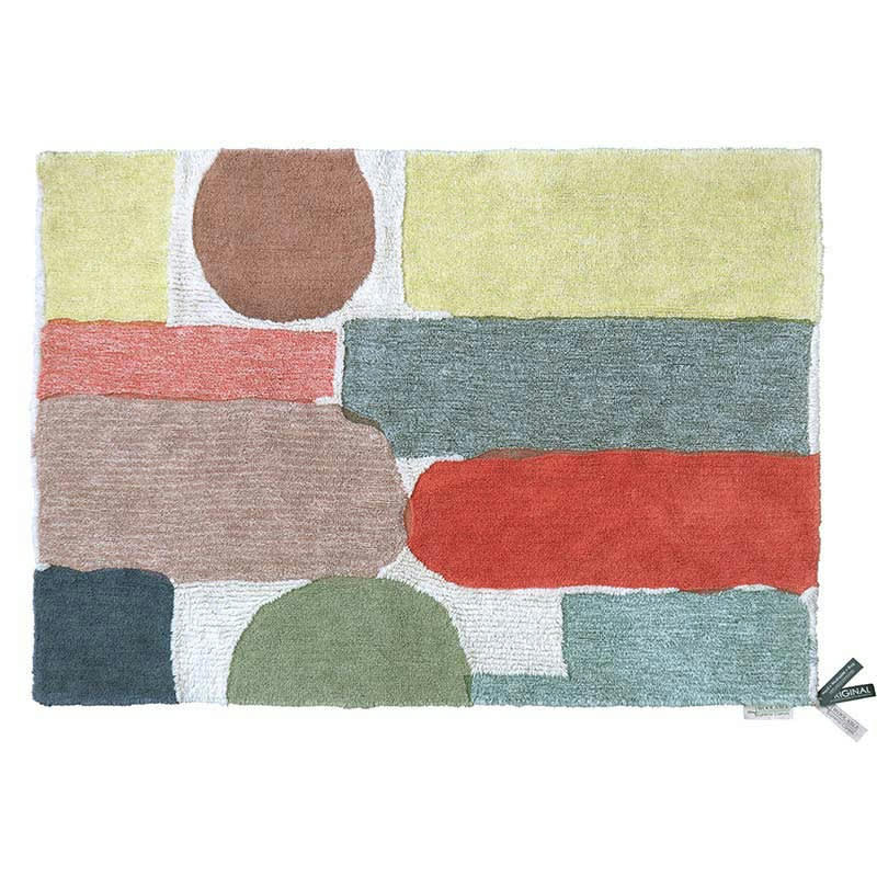 DONNA WILSON - Tapis en laine lavable bleu et rose 240x170