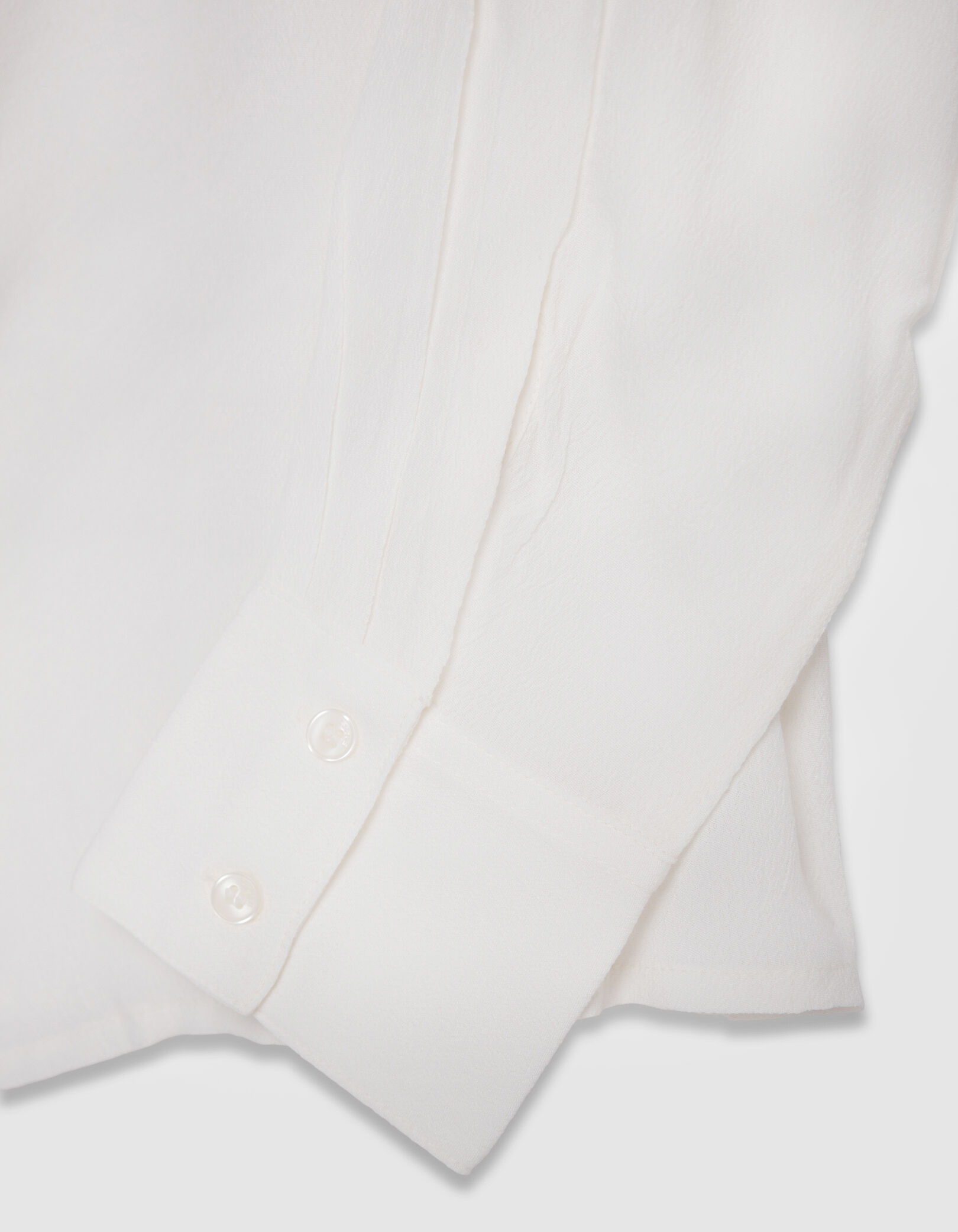 Chemise manches longues blanche broderies perles Femme