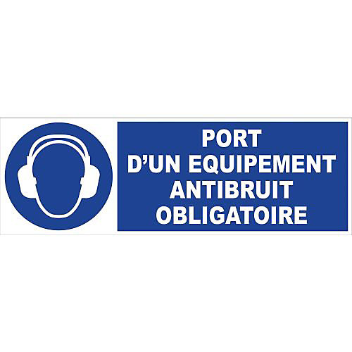 Panneau d'obligation rectangulaire 450x150mm 'Port d'équipement anti bruit' - NOVAP - 4030630