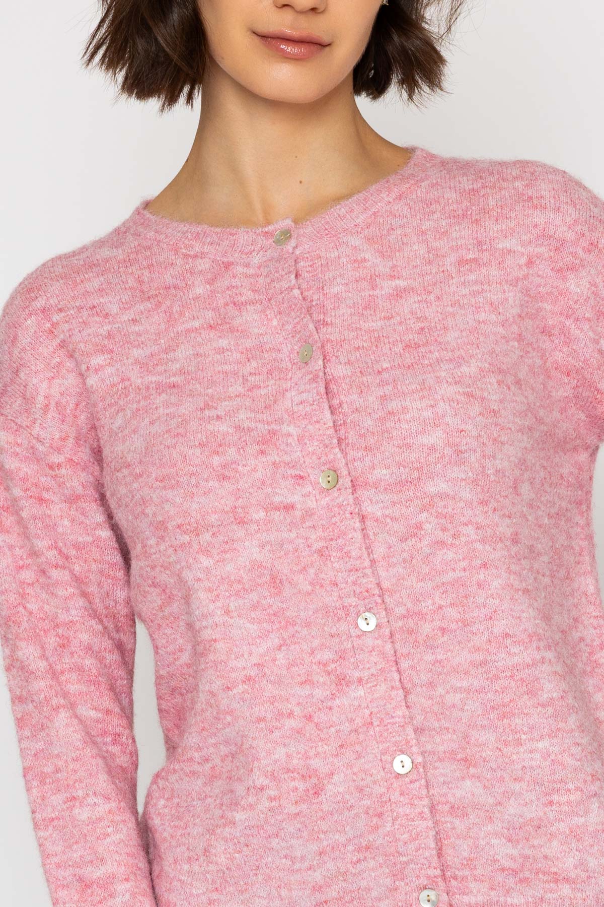 Pink Yarn Knit Cardigan