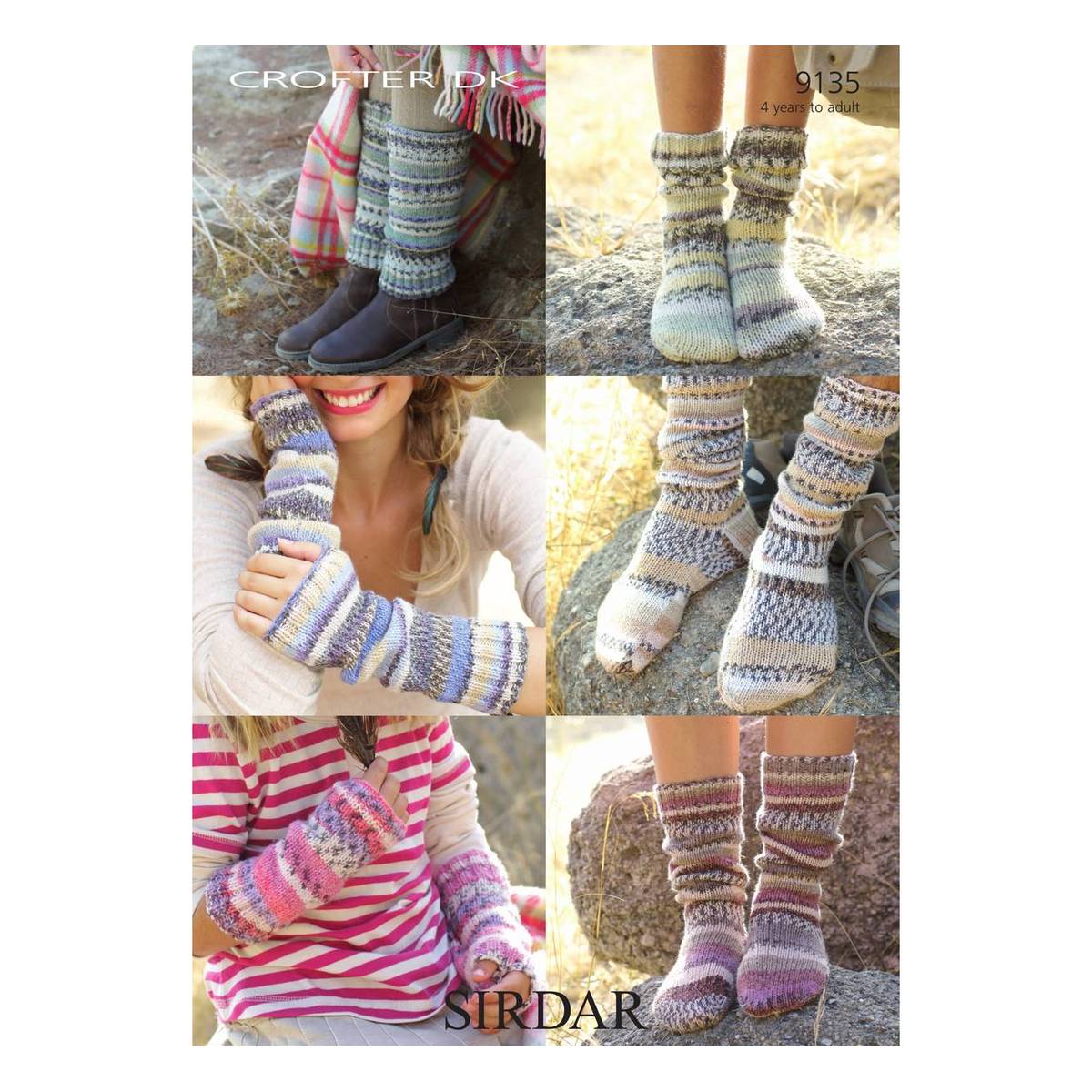 Sirdar Crofter DK Socks Leg and Arm Warmers Digital Pattern 9135