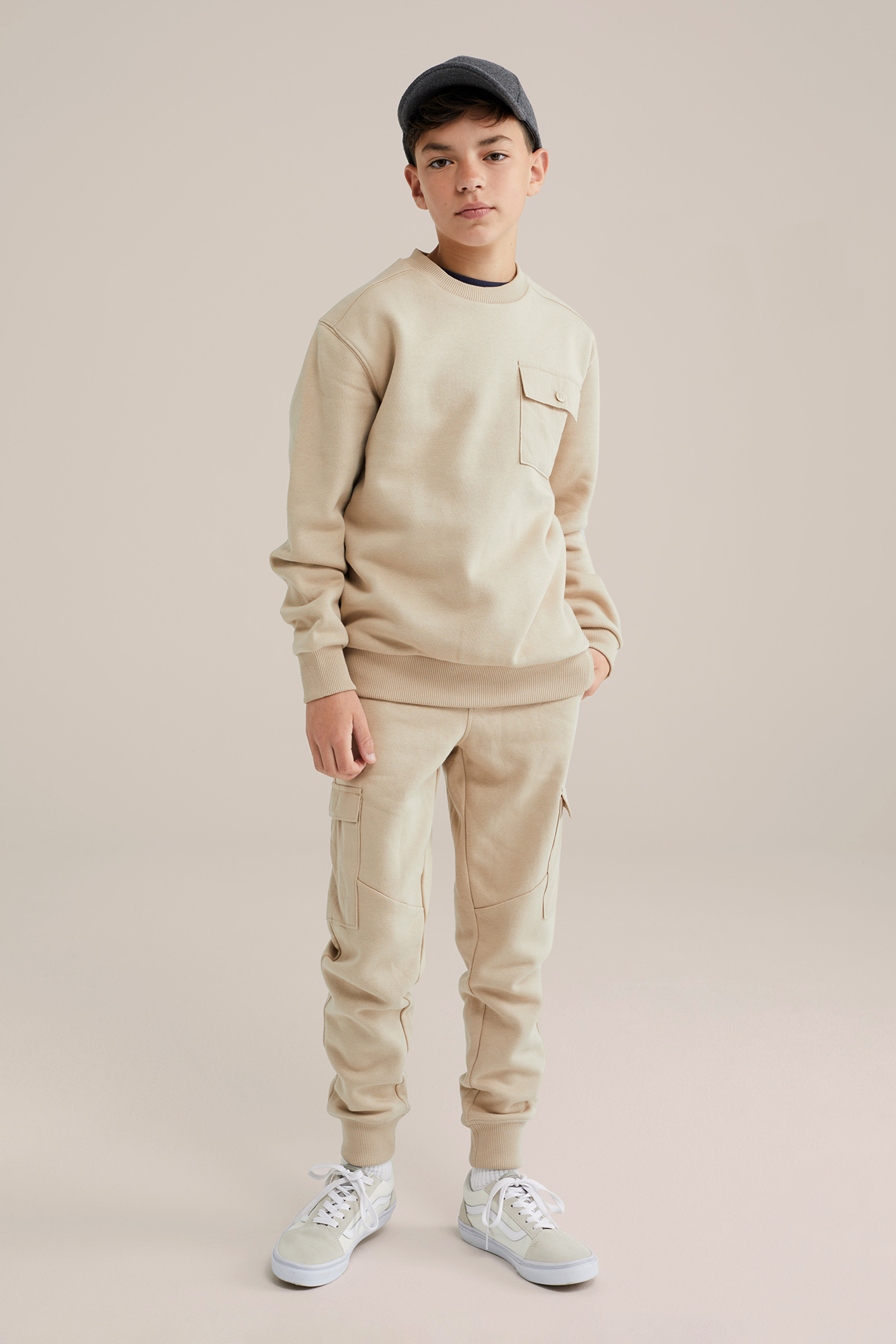 Jongens regular fit joggingbroek met cargozakken