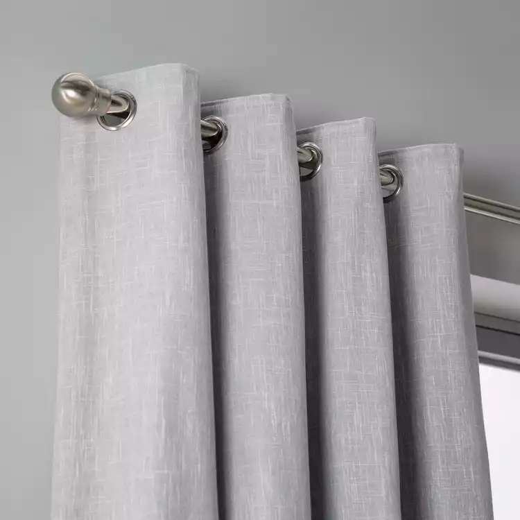 Habitat Linen Blackout Eyelet Curtains - Dove Grey-117x137cm