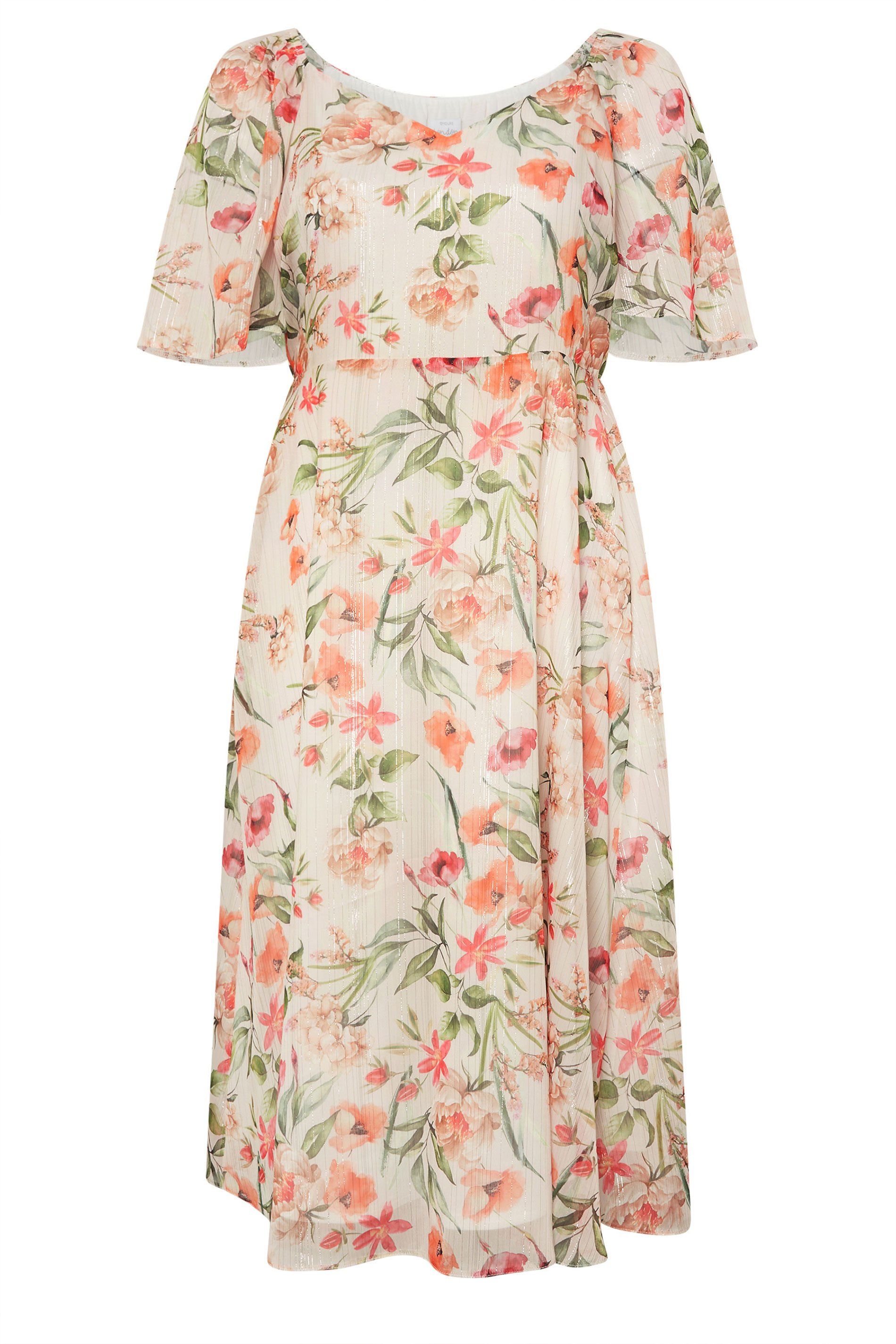 Yours Floral Metallic Maxi Dress
