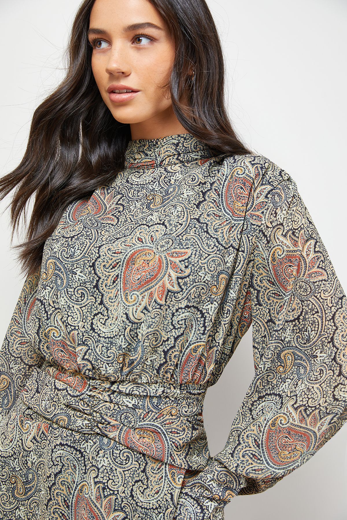 Oasis Volume Shoulder Western Mini Dress
