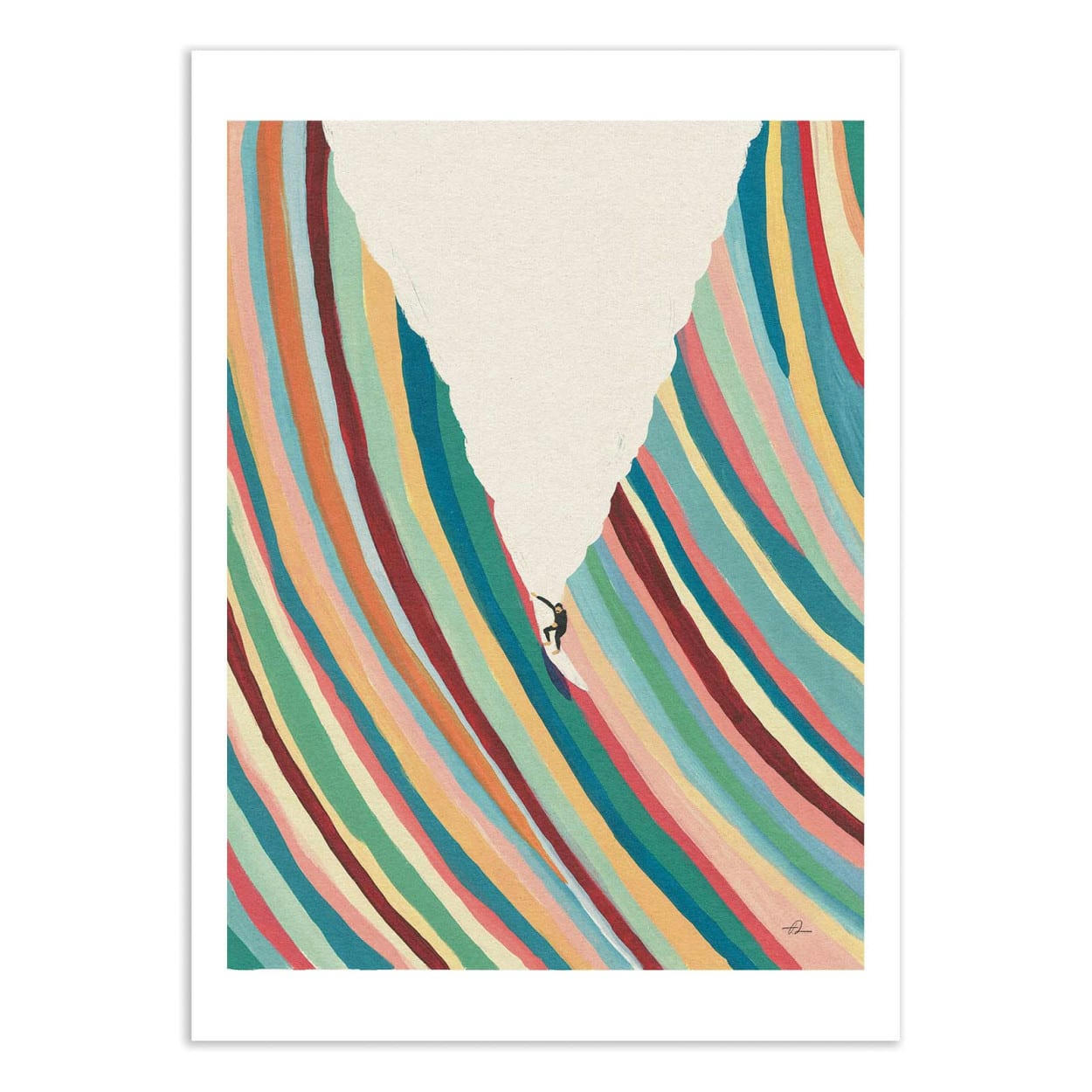 1X - SURFINGWITHSTACHE - FABIAN LAVATER - Affiche d'art 50 x 70 cm