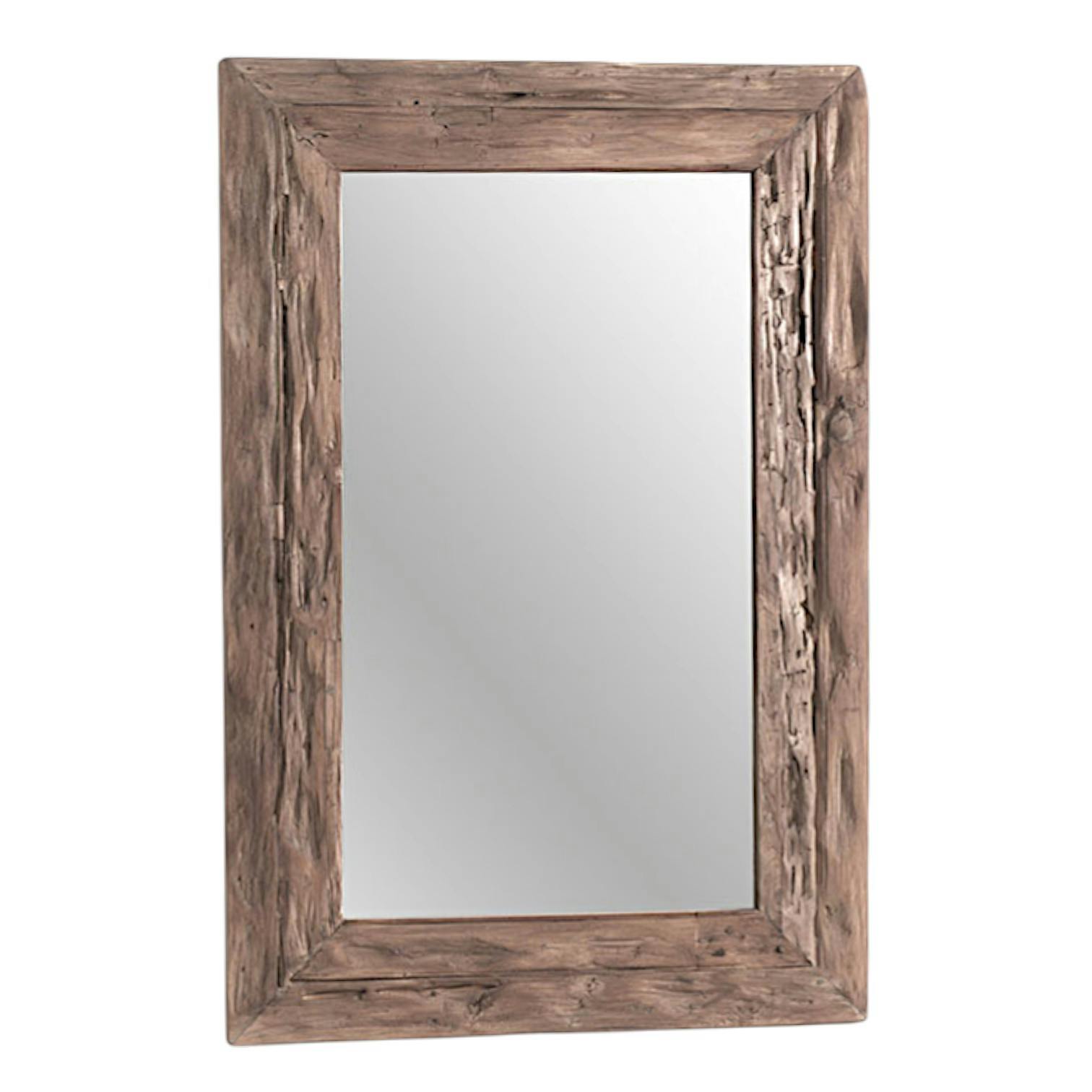 Miroir rectangulaire avec cadre bois recyclé 120 cm DEPOK