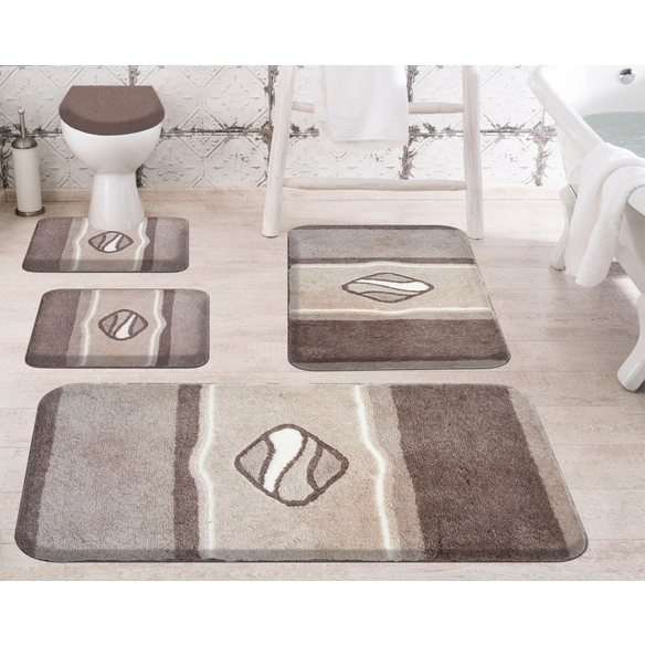 Badematte »Jewel«, BxL: 70 x 120 cm, taupe, aus 100% Polyacryl