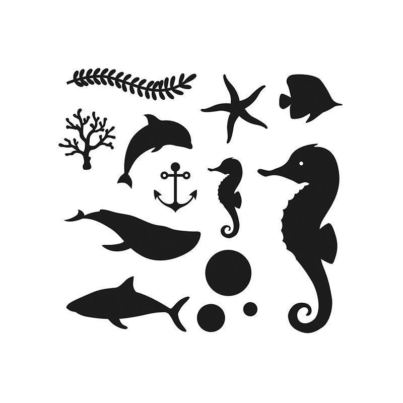 MARIN - 13 matrices de découpe fonds marins