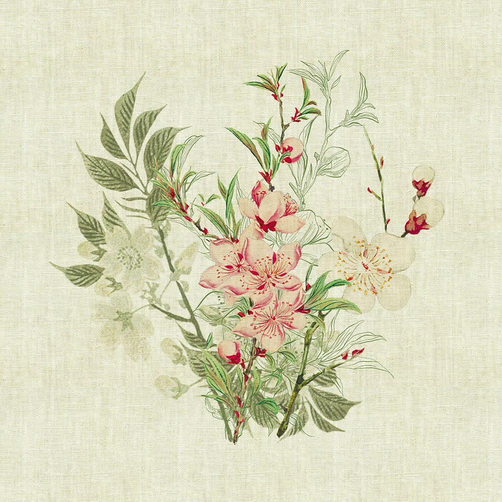 OMBRES DES CERISIERS NATUREL - Serviette  pur lin multicolore 45x45