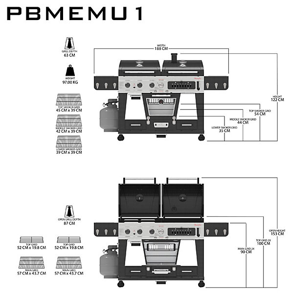 Barbecue Pit Boss MEMPHIS ULTIMATE mixte gaz, charbon et fumoir électrique