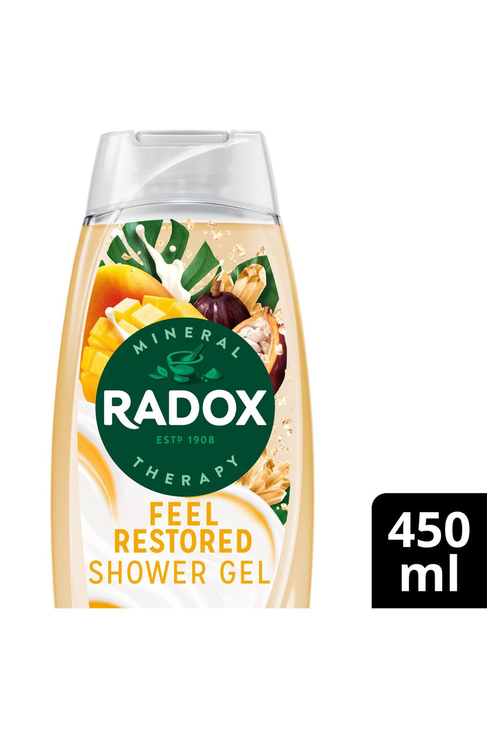 Radox Mineral Therapy Feel Restored 'Shower Cream' with Cocoa Butter 450ml, 3 Pack