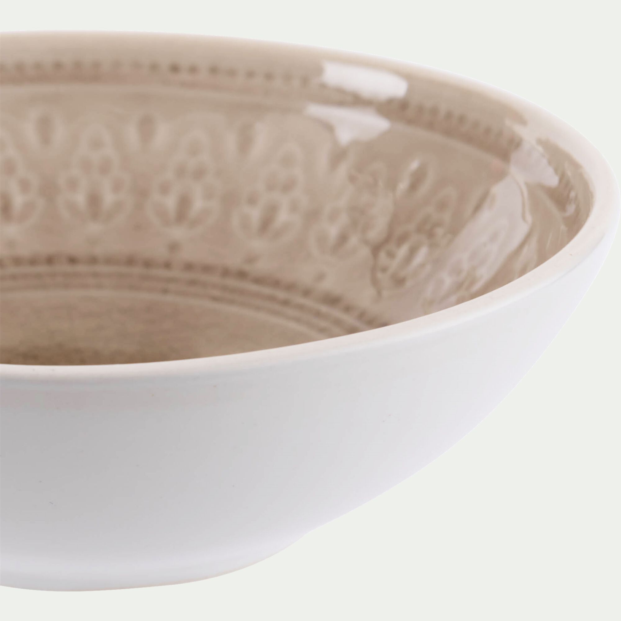 DOTS - Coupelle à motifs en grès D17,2cm - beige alpilles