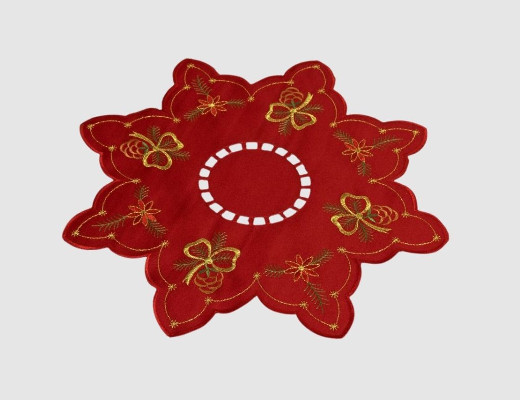 Tischdecke Tannenzweige Rot
