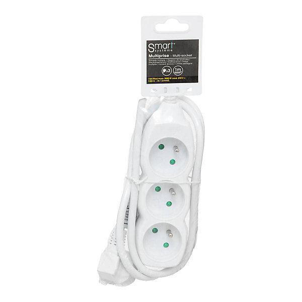 Multiprise 3 prises avec terre - Blanc- 5five