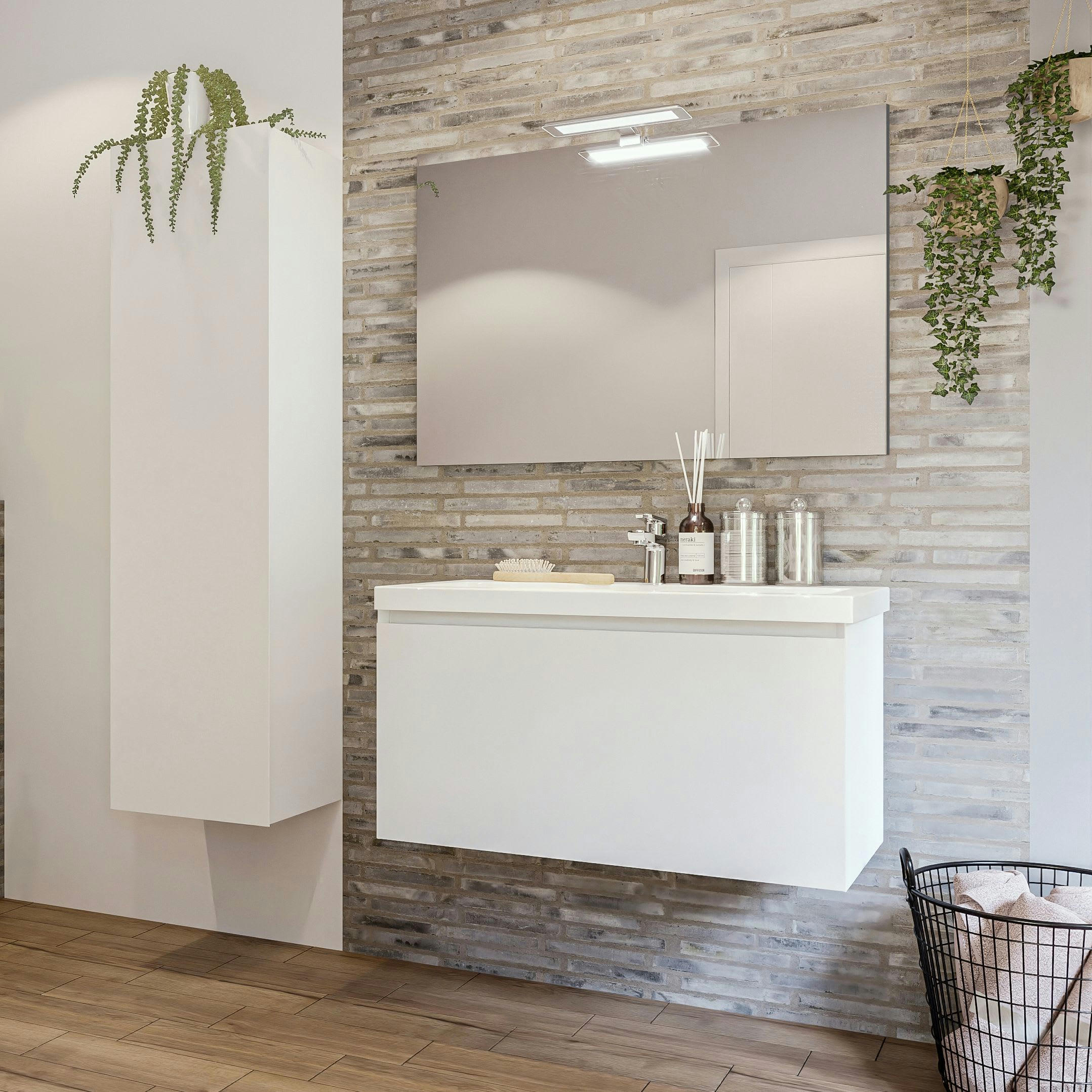 NORDIK - Meuble sous-vasque L100 x H47,2 x P46 cm