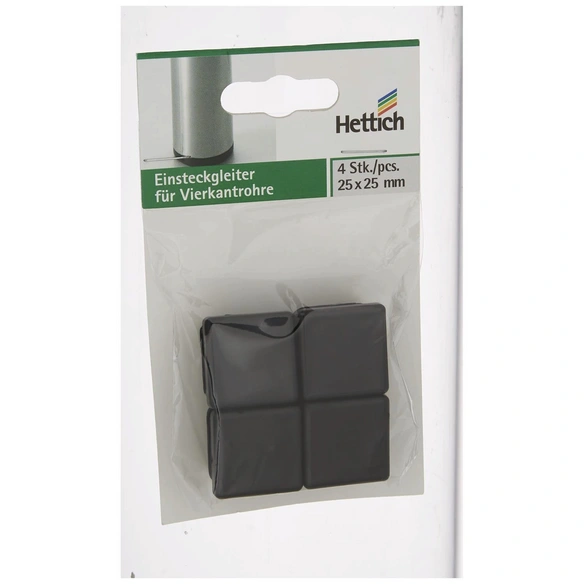 Einsteckgleiter, quadratisch, schwarz, 25 x 20 x 25 mm