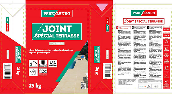 Joint spécial terrasse ton pierre Parexlanko 25 kg