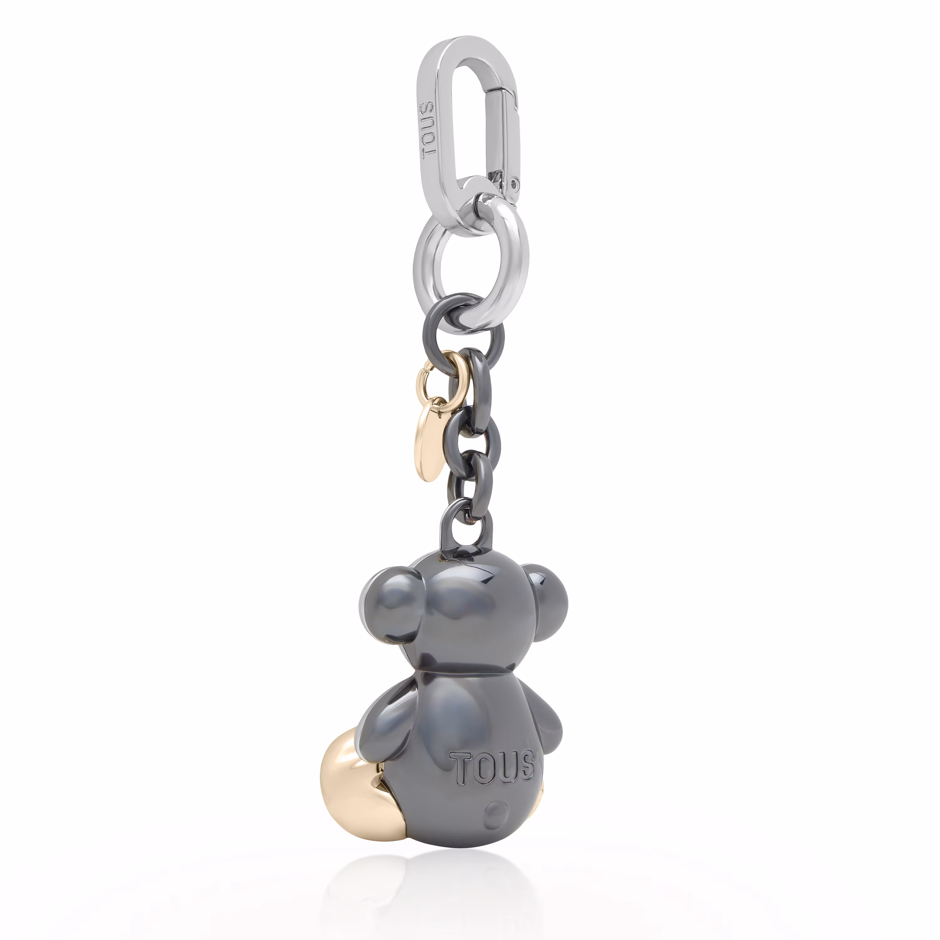 Llavero metal plateado y negro Bold Bear