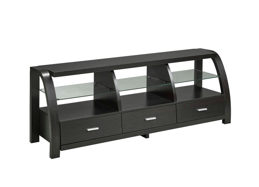 Brassex 3-Drawer Media TV Stand with Storage, Dark Cherry, 60-in