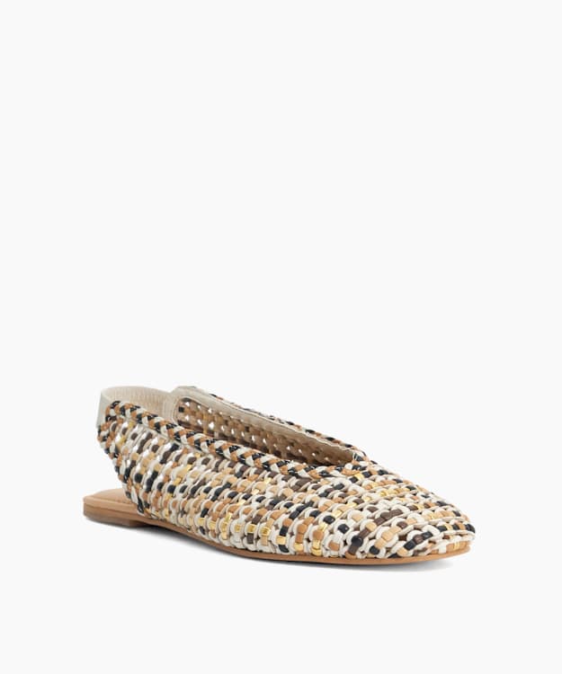 Hollianne Multi - Braided Leather Slingback Flat Shoes