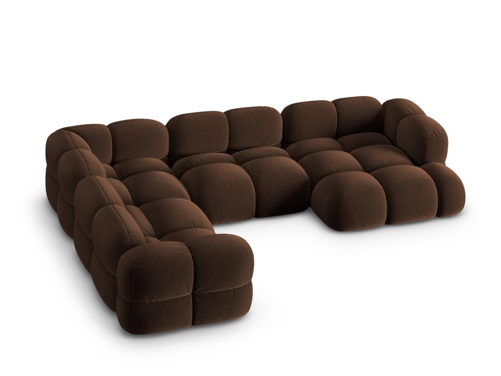 Cosmopolitan Design Loretto 3,5-zits Hoekbank Links - Velvet - Chocola