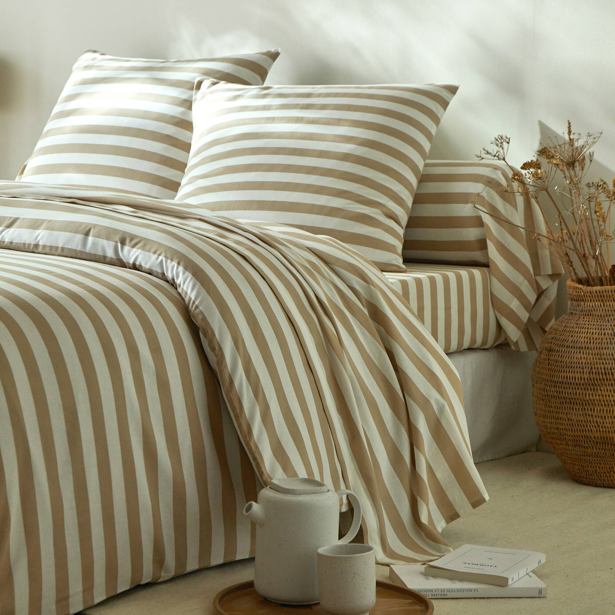 Linge de lit Romy rayé - en coton