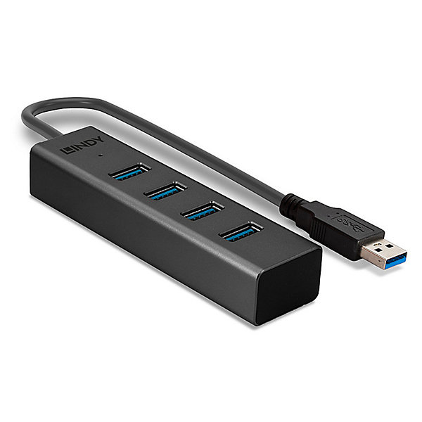 Hub USB 3.0 4 ports Aluminium Gris LINDY