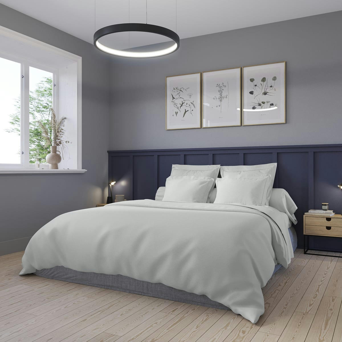 PARTITION - Housse de couette   Satin de coton Coloris Acier 240x260 cm - DODO