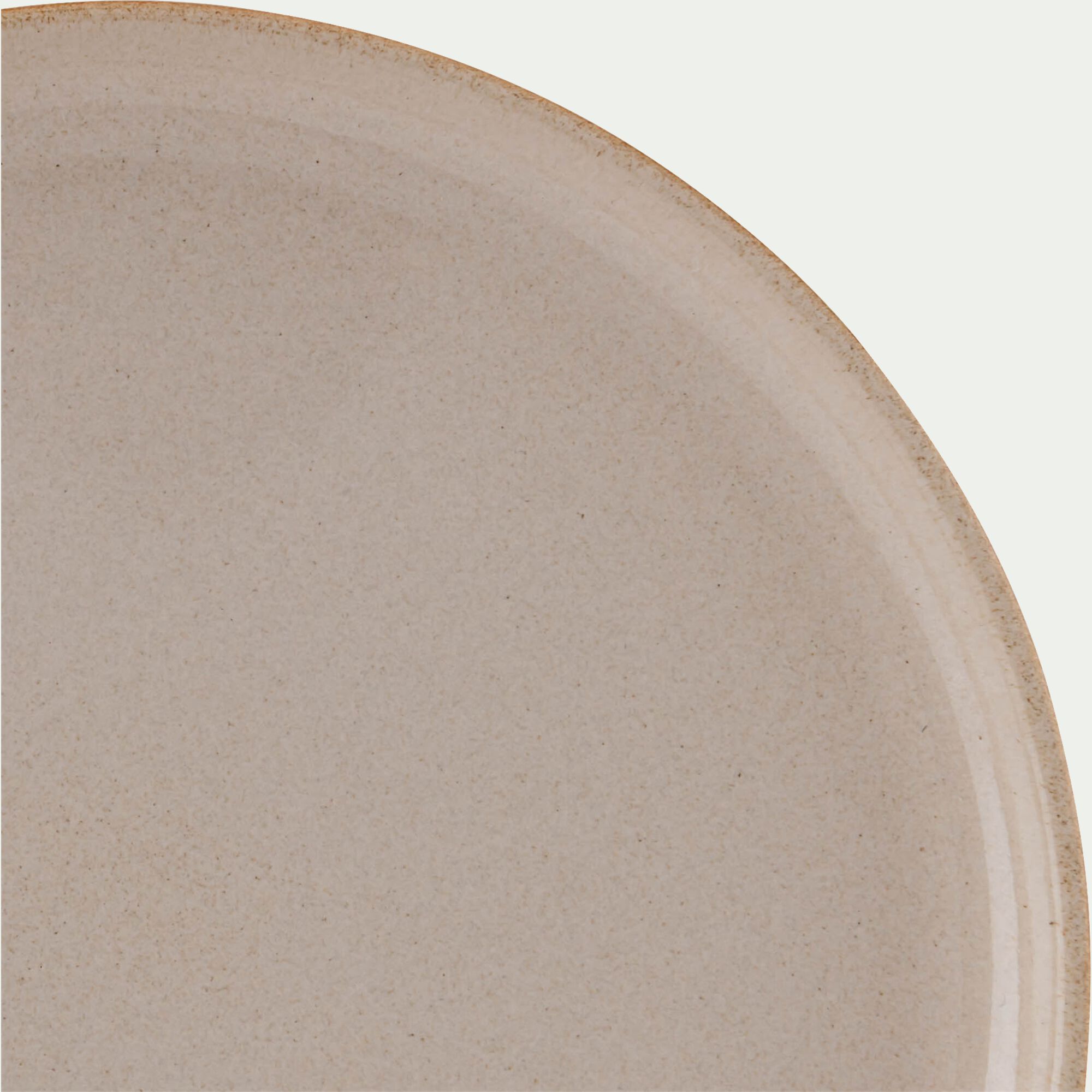 TERRIA - Assiette à dessert en grès D21,8cm - brun laquier