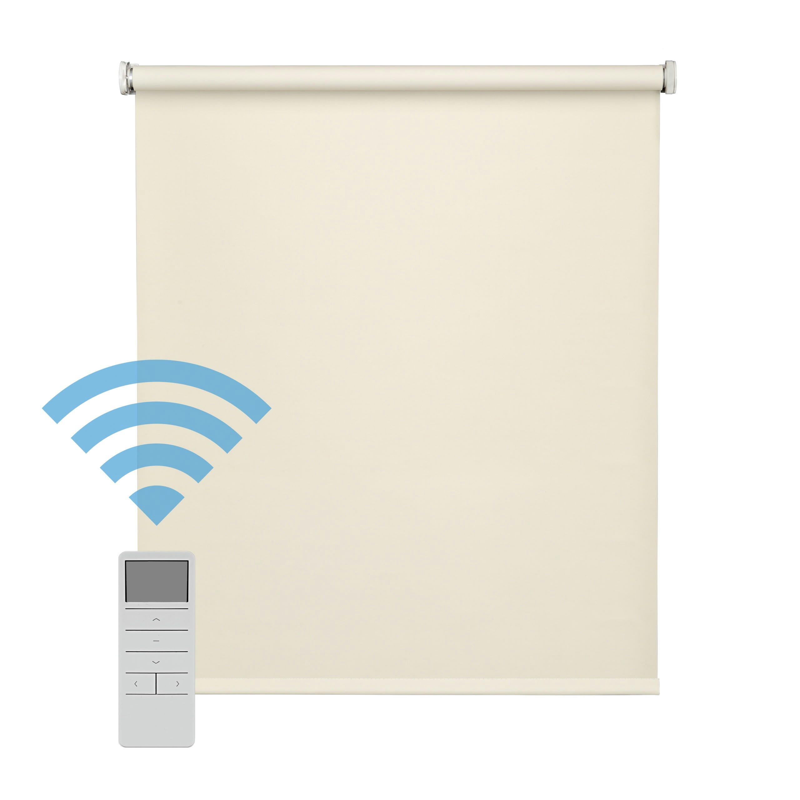 BLACKOUT MOTORISÉ - Store enrouleur motorisé occultant beige 90 x 250 cm