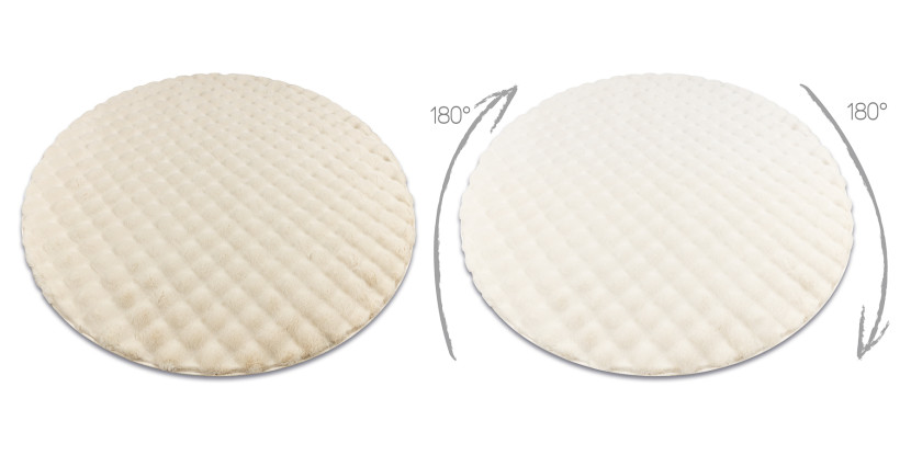 Dywan BUBBLE kość słoniowa 12 IMITACJA FUTRA KRÓLIKA koło 80 cm