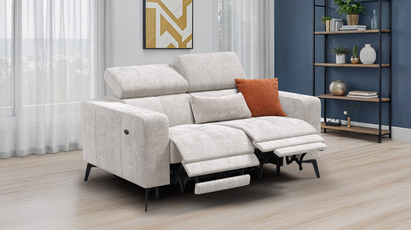 Sofa 2 osobowa MORELLO, kremowa, 2 x Relax Zero Gravity