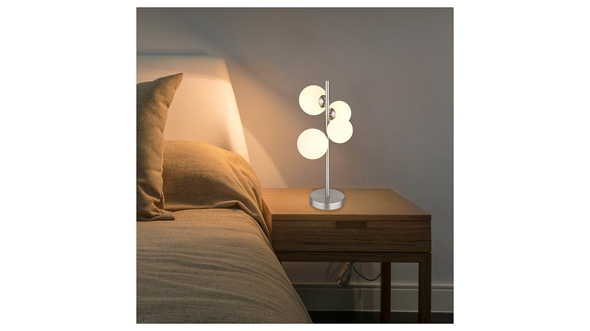 Lampa stołowa Blacky 4-punktowa metalowa srebrna