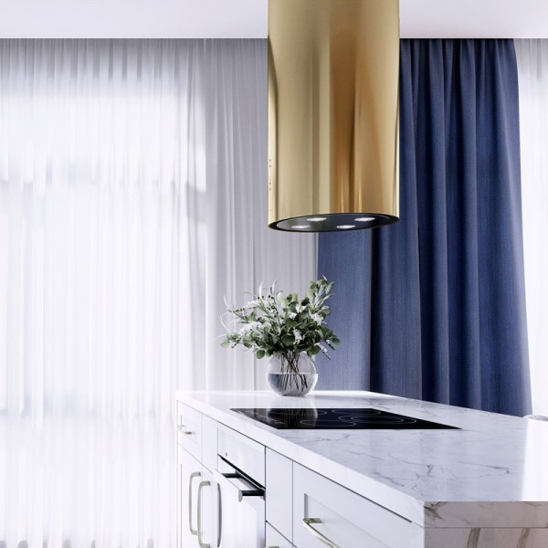 Okap kuchenny GLOBALO Cylindro Isola 39.7 Light Gold